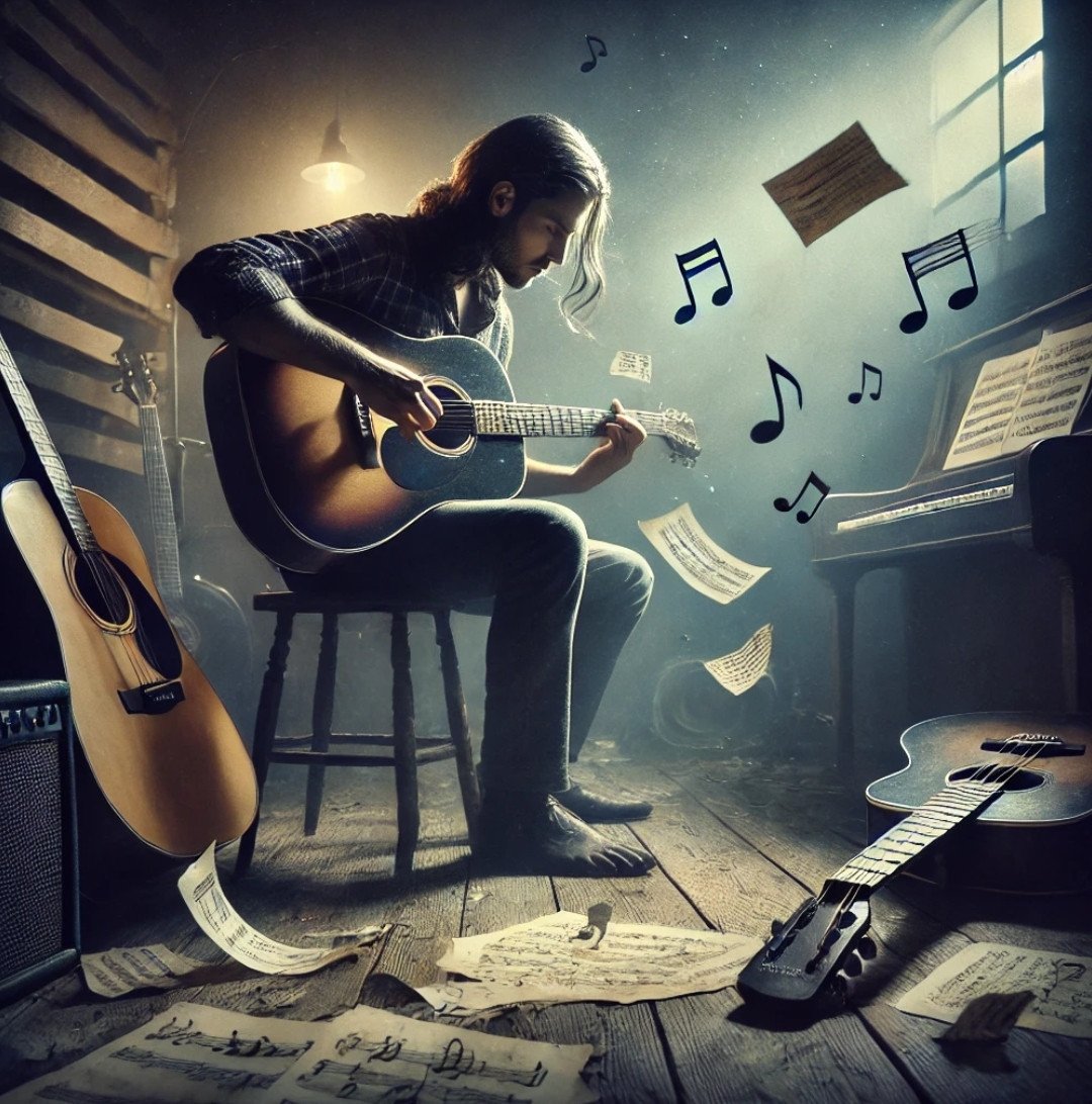 Para onde foram
todas aquelas músicas
que um dia já toquei?

Os instrumentos estão aqui;
eu estou aqui.

Mas meus dedos,
amortecidos e confusos,
teimam a desobedecer...

A palheta,
escorrendo pelas cordas,
vai-se também da minha mão.

Fragmentos:
é isso o que tenho.

Desmomentos
rearranjados e alinhavados
por boa vontade e desejo.

Pequenas harmonias
que, em minhas mãos
já foram música, um dia.

curtos solfejos,
cantarolados e desafinados
por boa vontade e desejo.

Volta-se ao estudo, então,
para re(animar ou criar)
a musicalidade em dó maior
dos meus sentidos.

(E uma ou outra
blue note para cutucar
vida nos meus ouvidos).

Alberto Busquets.

#Desafio 083