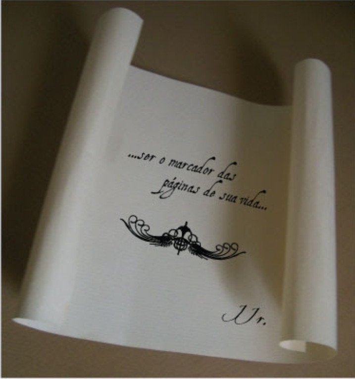 Cartas. 

"...ser o marcador de páginas de sua vida..."

JJr.