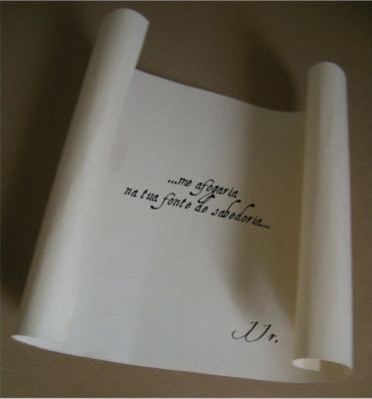 Cartas. 

"...me afogaria na tua fonte de sabedoria..."

JJr.