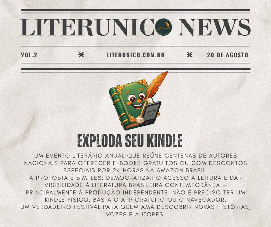 Você já ouviu falar no evento Exploda o Seu Kindle?

Será que algum autor que você conhece está participando?
Ou você mesmo já pensou em se jogar nessa?

Conta pra gente nos comentários!
#explodaoseukindle #autoresindependentes #literaturaemfogo #literunico