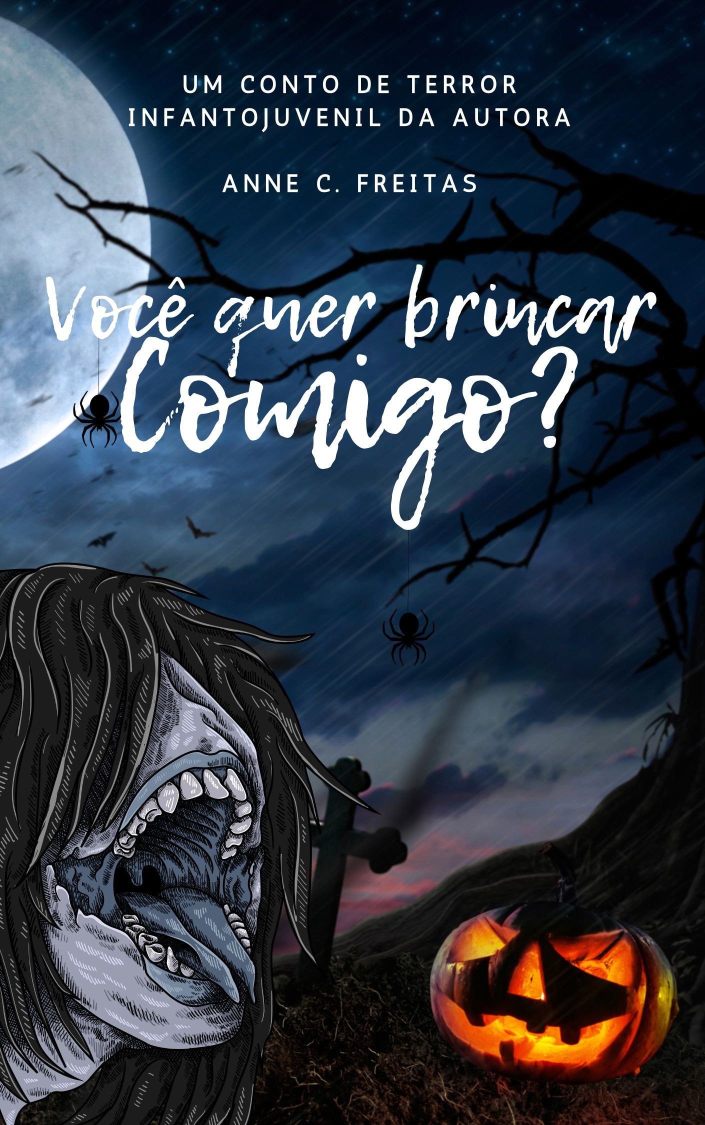 A sinopse e a capa do meu novo conto:

Lilian é uma bruxa discriminada pelo sua magia rara, um dom natural para as trevas, portanto, seus feitiços normalmente provocam acidentes e por isso, ninguém quer fazer amizade com ela.
Mateus é um bruxo que por mais dedicado e esforçado que seja, ainda não entende o tipo de magia que possui, podendo desde criar chamas vivas a se teleportar para outro lugar.
O professor Jânio precisa organizar uma festa de halloween na escola, e vê nisso, a oportunidade de unir esses dois jovens desastrados para os ajudar a conquistarem novos amigos enquanto se livra de sua obrigação.
Ele só não esperava que os dois fossem transformar a festa em um show de travessuras.

Em breve!